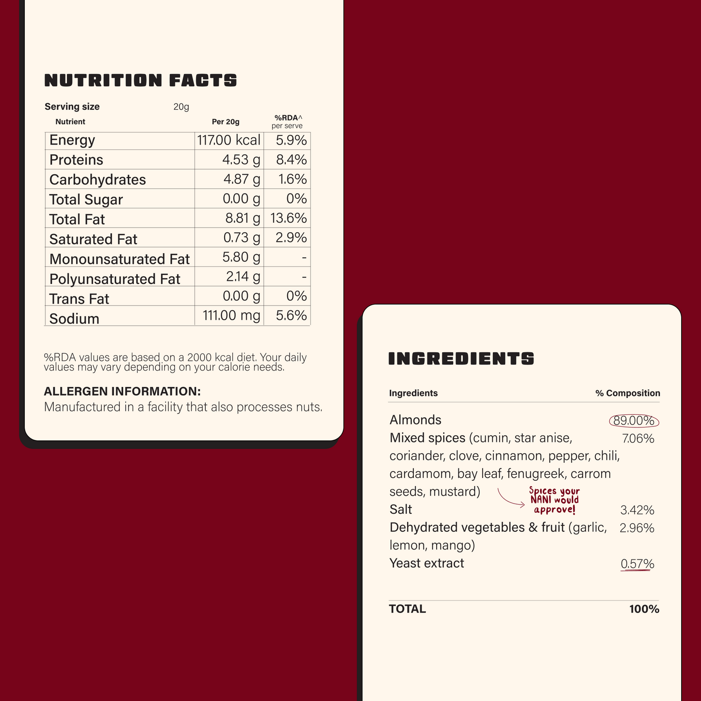 ROASTED ALMONDS - TANDOORI