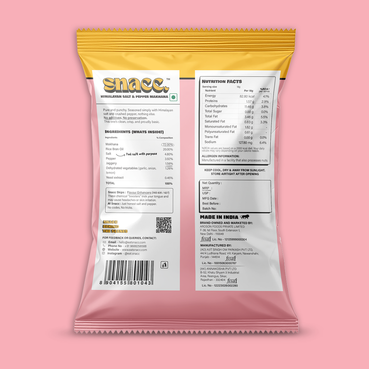 HIMALAYAN SALT & PEPPER MAKHANA (18 gm)